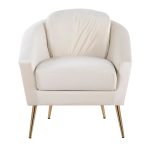 Dahlia Contemporary Cream Velvet Accent Chair with Gold Legs 18 Dahlia Contemporary Cream Velvet Accent Chair with Gold Legs