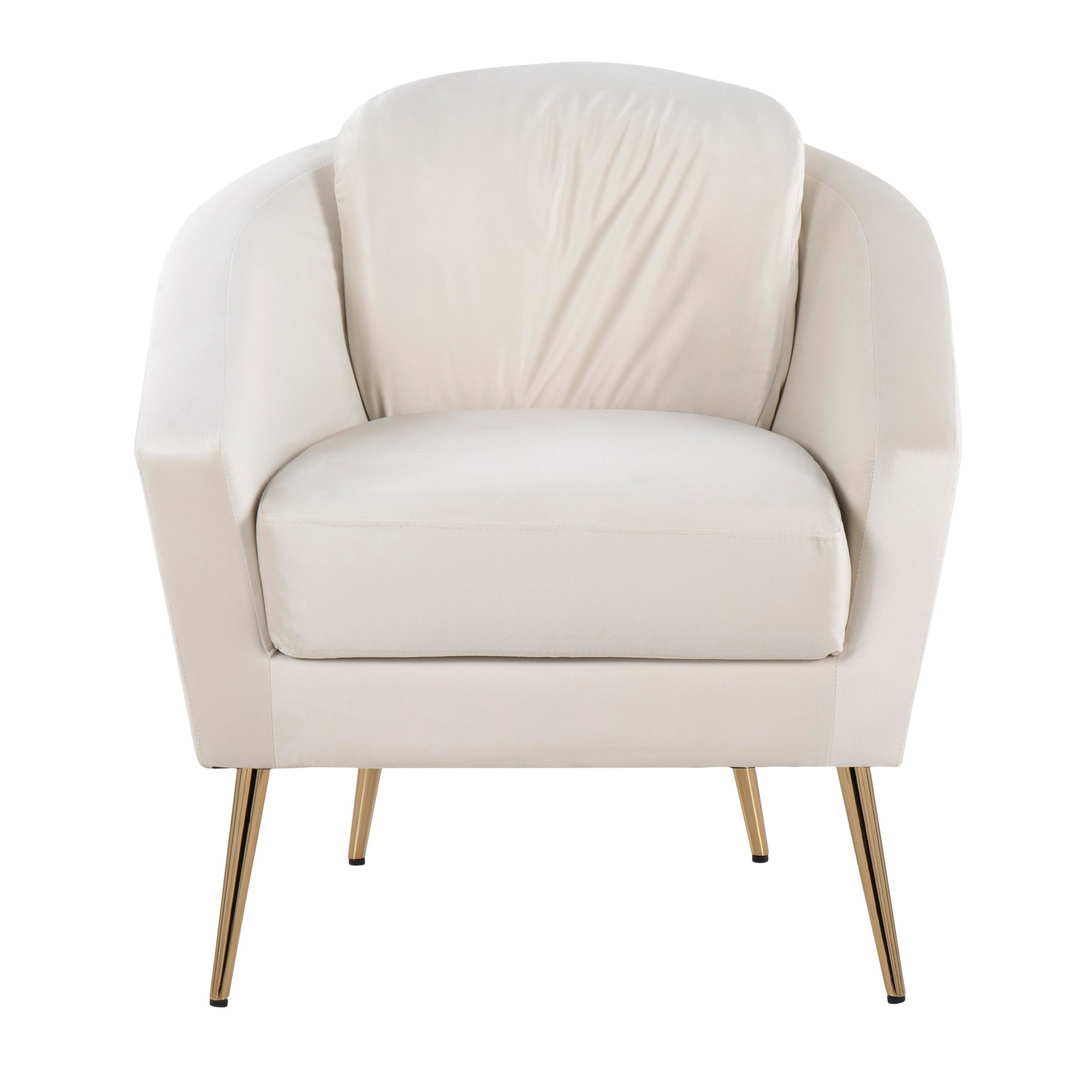 Dahlia Contemporary Cream Velvet Accent Chair with Gold Legs 8 Dahlia Contemporary Cream Velvet Accent Chair with Gold Legs - Image 8