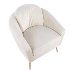 Dahlia Contemporary Cream Velvet Accent Chair with Gold Legs 19 Dahlia Contemporary Cream Velvet Accent Chair with Gold Legs