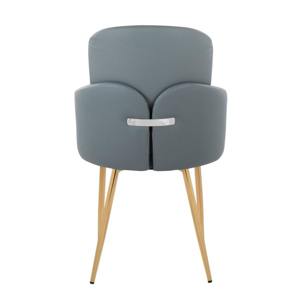 Dahlia Contemporary Grey Faux Leather Dining Chairs Set of 2 Set of 2 5
