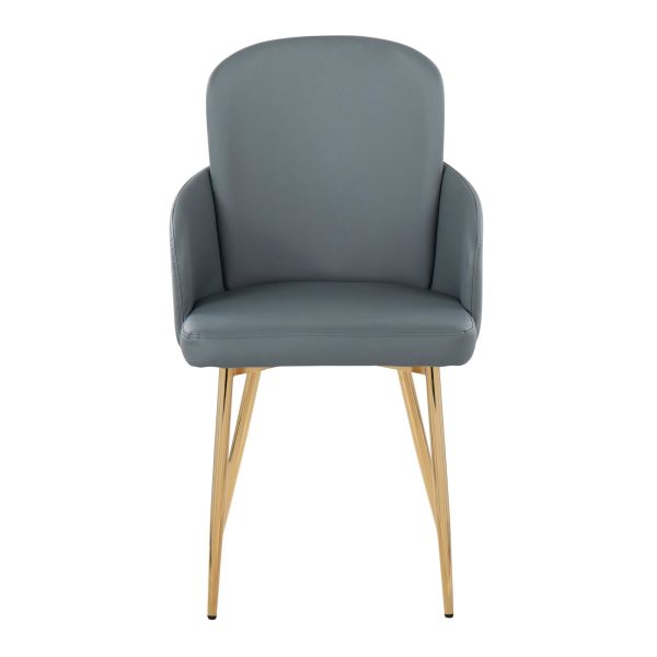 Dahlia Contemporary Grey Faux Leather Dining Chairs Set of 2 Set of 2 6