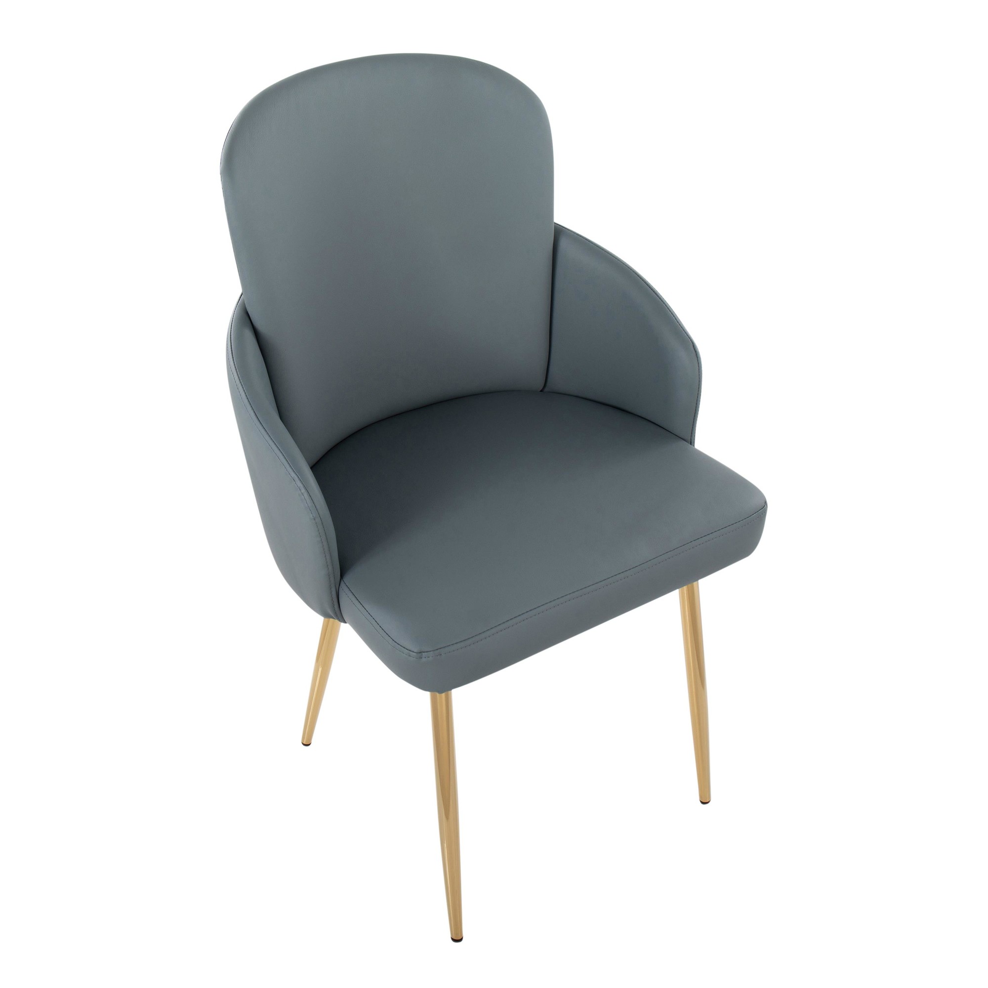 Dahlia Contemporary Grey Faux Leather Dining Chairs (Set of 2) (Set of 2) 8 Dahlia Contemporary Grey Faux Leather Dining Chairs (Set of 2) (Set of 2) - Image 8
