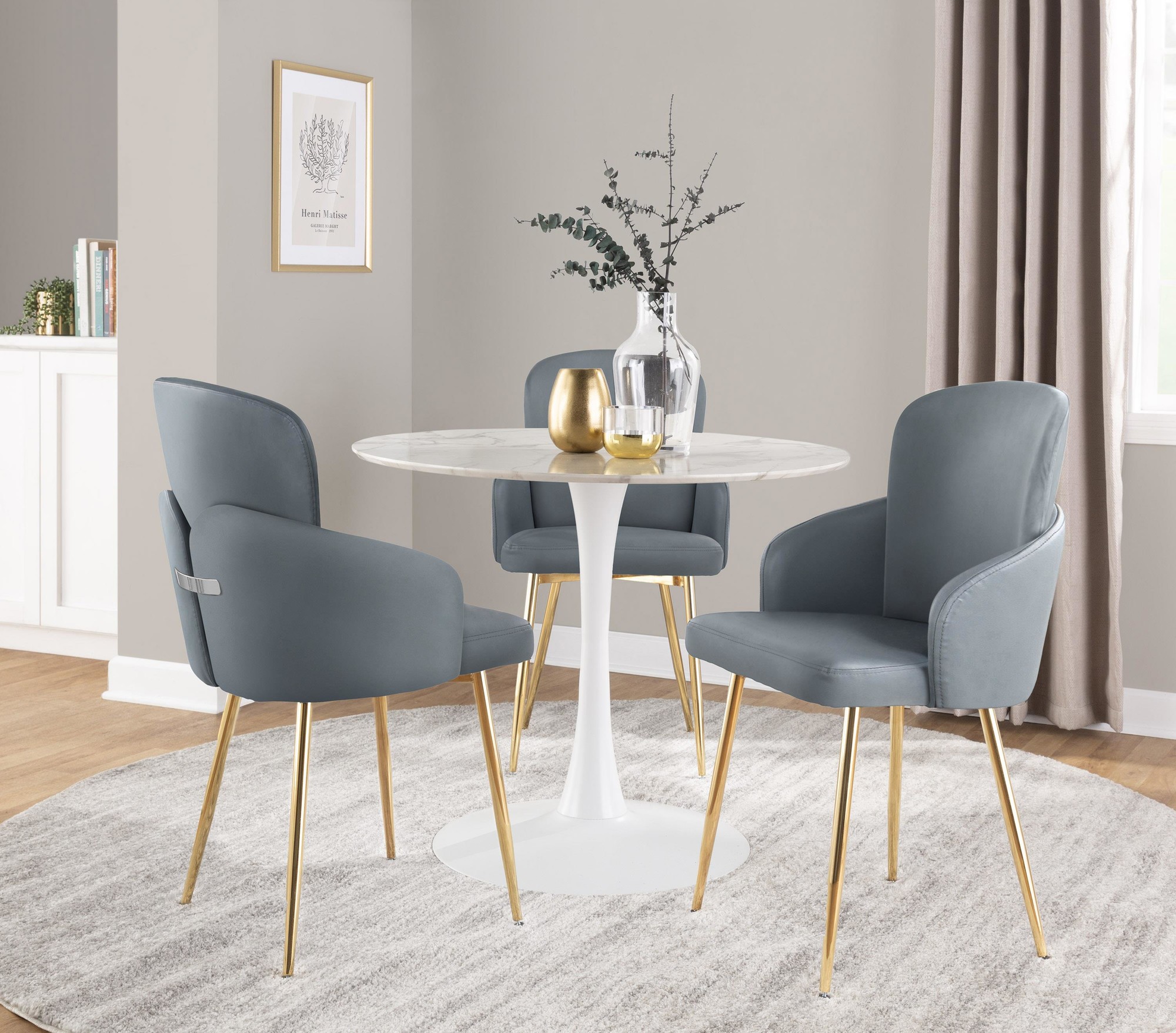 Dahlia Contemporary Grey Faux Leather Dining Chairs (Set of 2) (Set of 2) 1 Dahlia Contemporary Grey Faux Leather Dining Chairs (Set of 2) (Set of 2)