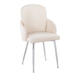 Dahlia Cream Fabric Chrome Leg Contemporary Dining Chairs (Set of 2) 13 Dahlia Cream Fabric Chrome Leg Contemporary Dining Chairs (Set of 2)