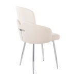 Dahlia Cream Fabric Chrome Leg Contemporary Dining Chairs (Set of 2) 15 Dahlia Cream Fabric Chrome Leg Contemporary Dining Chairs (Set of 2)