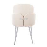 Dahlia Cream Fabric Chrome Leg Contemporary Dining Chairs (Set of 2) 16 Dahlia Cream Fabric Chrome Leg Contemporary Dining Chairs (Set of 2)