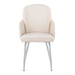 Dahlia Cream Fabric Chrome Leg Contemporary Dining Chairs (Set of 2) 17 Dahlia Cream Fabric Chrome Leg Contemporary Dining Chairs (Set of 2)