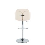 Dahlia Cream Faux Leather Chrome Contemporary Barstool (Set of 2) 25 Dahlia Cream Faux Leather Chrome Contemporary Barstool (Set of 2)