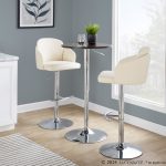 Dahlia Cream Faux Leather Chrome Contemporary Barstool (Set of 2) 17 Dahlia Cream Faux Leather Chrome Contemporary Barstool (Set of 2)