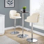 Dahlia Cream Faux Leather Chrome Contemporary Barstool (Set of 2) 18 Dahlia Cream Faux Leather Chrome Contemporary Barstool (Set of 2)