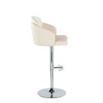 Dahlia Cream Faux Leather Chrome Contemporary Barstool (Set of 2) 21 Dahlia Cream Faux Leather Chrome Contemporary Barstool (Set of 2)