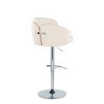 Dahlia Cream Faux Leather Chrome Contemporary Barstool (Set of 2) 23 Dahlia Cream Faux Leather Chrome Contemporary Barstool (Set of 2)