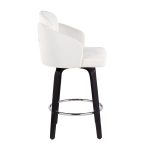 Dahlia Cream Velvet Black Wood Contemporary Counter Stool (Set of 2) 16 Dahlia Cream Velvet Black Wood Contemporary Counter Stool (Set of 2)