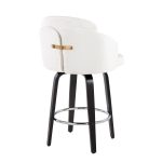Dahlia Cream Velvet Black Wood Contemporary Counter Stool (Set of 2) 17 Dahlia Cream Velvet Black Wood Contemporary Counter Stool (Set of 2)