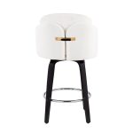 Dahlia Cream Velvet Black Wood Contemporary Counter Stool (Set of 2) 18 Dahlia Cream Velvet Black Wood Contemporary Counter Stool (Set of 2)