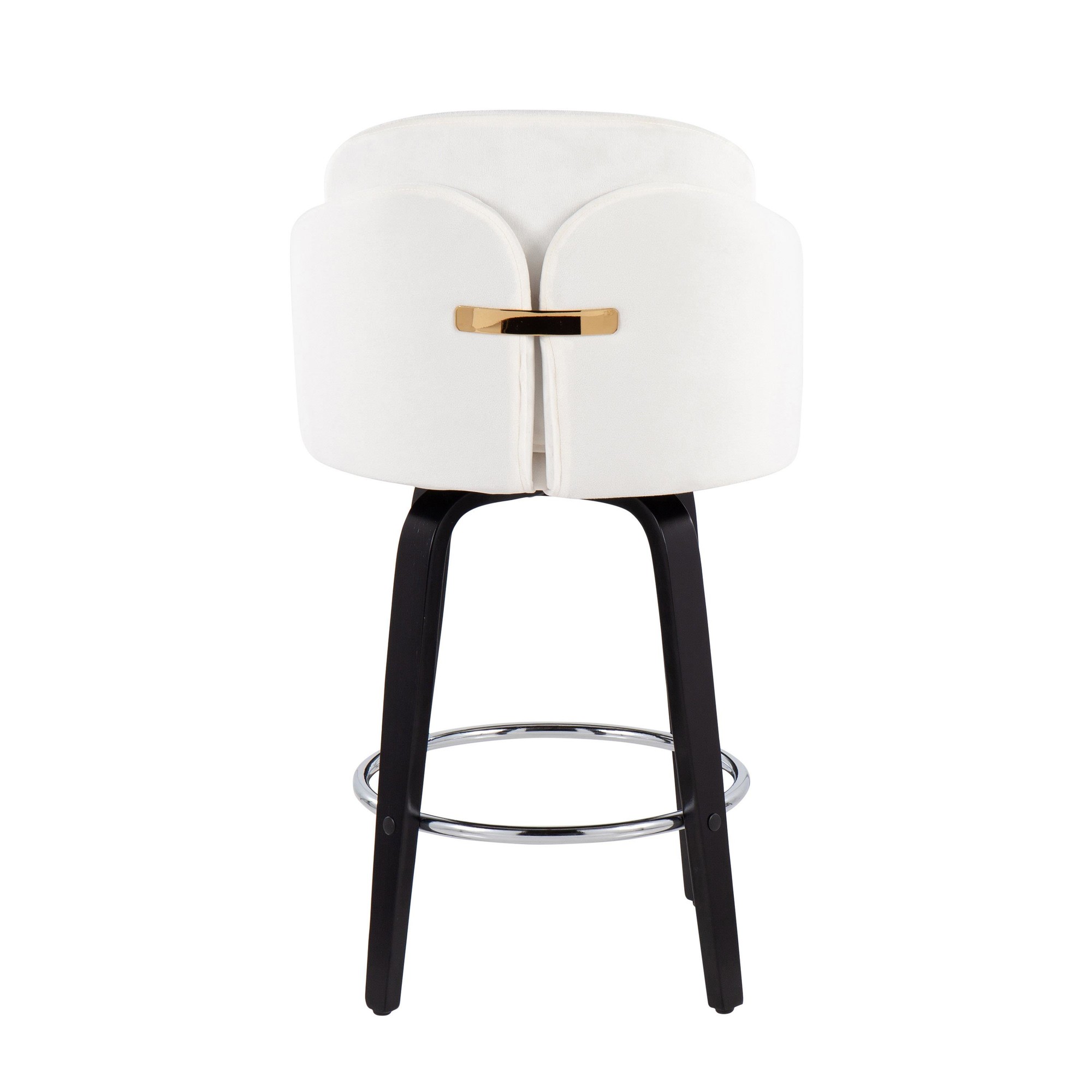 Dahlia Cream Velvet Black Wood Contemporary Counter Stool (Set of 2) 7 Dahlia Cream Velvet Black Wood Contemporary Counter Stool (Set of 2) - Image 7