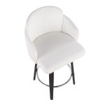Dahlia Cream Velvet Black Wood Contemporary Counter Stool (Set of 2) 20 Dahlia Cream Velvet Black Wood Contemporary Counter Stool (Set of 2)