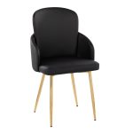 Dahlia Gold Black Faux Leather Contemporary Dining Chairs (Set of 2) 13 Dahlia Gold Black Faux Leather Contemporary Dining Chairs (Set of 2)