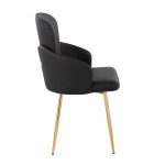 Dahlia Gold Black Faux Leather Contemporary Dining Chairs (Set of 2) 14 Dahlia Gold Black Faux Leather Contemporary Dining Chairs (Set of 2)