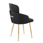 Dahlia Gold Black Faux Leather Contemporary Dining Chairs (Set of 2) 15 Dahlia Gold Black Faux Leather Contemporary Dining Chairs (Set of 2)