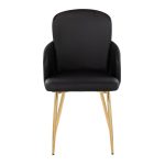 Dahlia Gold Black Faux Leather Contemporary Dining Chairs (Set of 2) 17 Dahlia Gold Black Faux Leather Contemporary Dining Chairs (Set of 2)