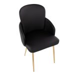 Dahlia Gold Black Faux Leather Contemporary Dining Chairs (Set of 2) 18 Dahlia Gold Black Faux Leather Contemporary Dining Chairs (Set of 2)