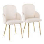 Dahlia Gold Cream Contemporary Dining Chairs (Set of 2)
