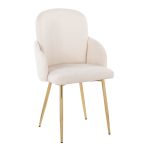 Dahlia Gold Cream Contemporary Dining Chairs (Set of 2)
