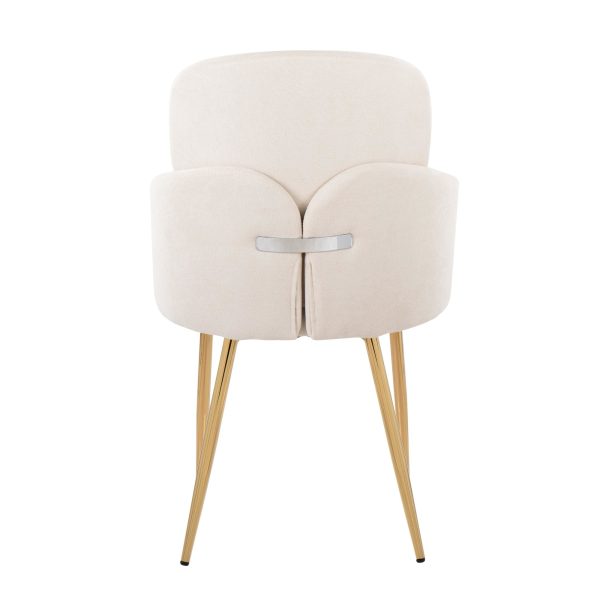 Dahlia Gold Cream Contemporary Dining Chairs Set of 2 5