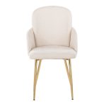 Dahlia Gold Cream Contemporary Dining Chairs (Set of 2)