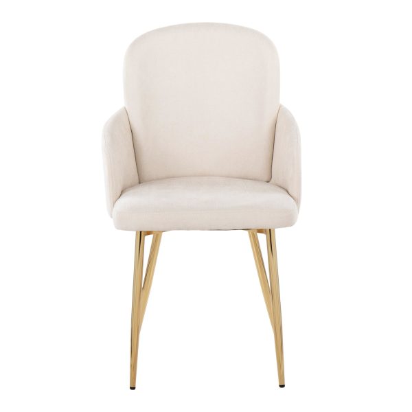 Dahlia Gold Cream Contemporary Dining Chairs Set of 2 6