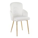 Dahlia Gold Cream Velvet Contemporary Dining Chairs (Set of 2) 13 Dahlia Gold Cream Velvet Contemporary Dining Chairs (Set of 2)