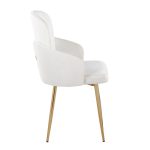 Dahlia Gold Cream Velvet Contemporary Dining Chairs (Set of 2) 14 Dahlia Gold Cream Velvet Contemporary Dining Chairs (Set of 2)