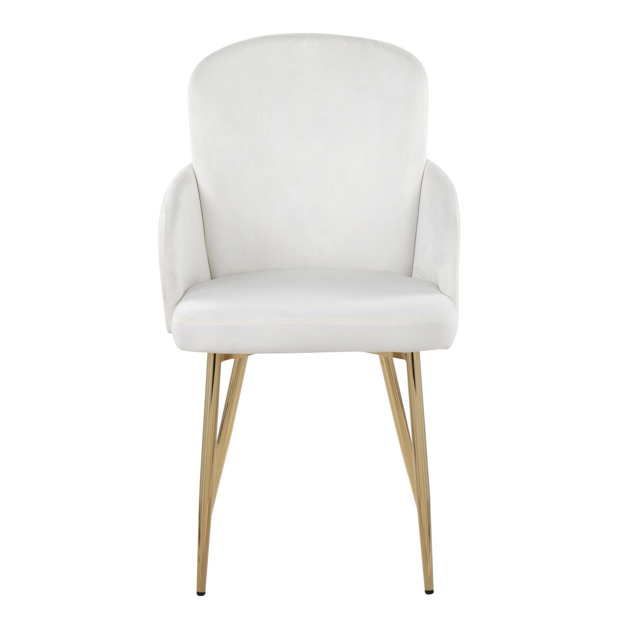 Dahlia Gold Cream Velvet Contemporary Dining Chairs (Set of 2) 7 Dahlia Gold Cream Velvet Contemporary Dining Chairs (Set of 2) - Image 7