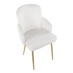 Dahlia Gold Cream Velvet Contemporary Dining Chairs (Set of 2) 18 Dahlia Gold Cream Velvet Contemporary Dining Chairs (Set of 2)