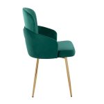 Dahlia Gold Green Velvet Contemporary Dining Chairs (Set of 2)