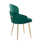 Dahlia Gold Green Velvet Contemporary Dining Chairs (Set of 2)