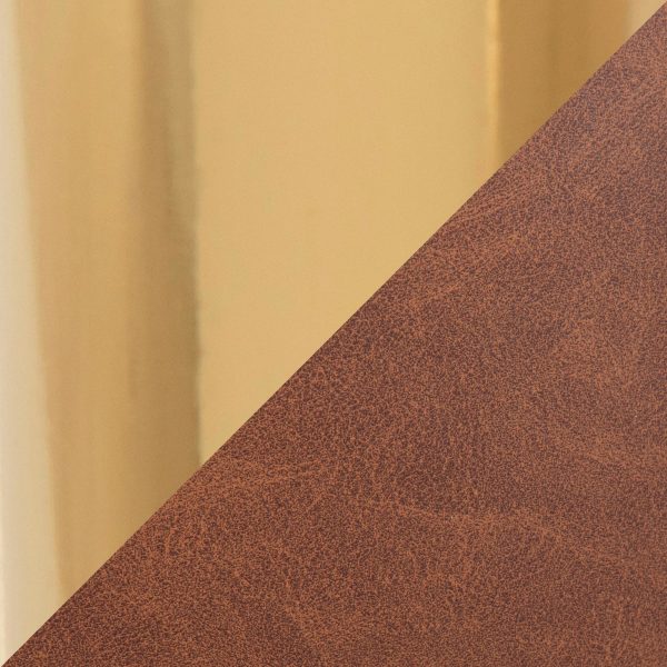 Dahlia Gold and Camel Faux Leather Contemporary Dining Chairs Set of 2 9