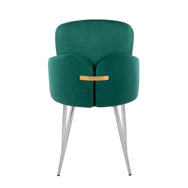 Dahlia Green Velvet Contemporary Dining Chairs Set of 2 4