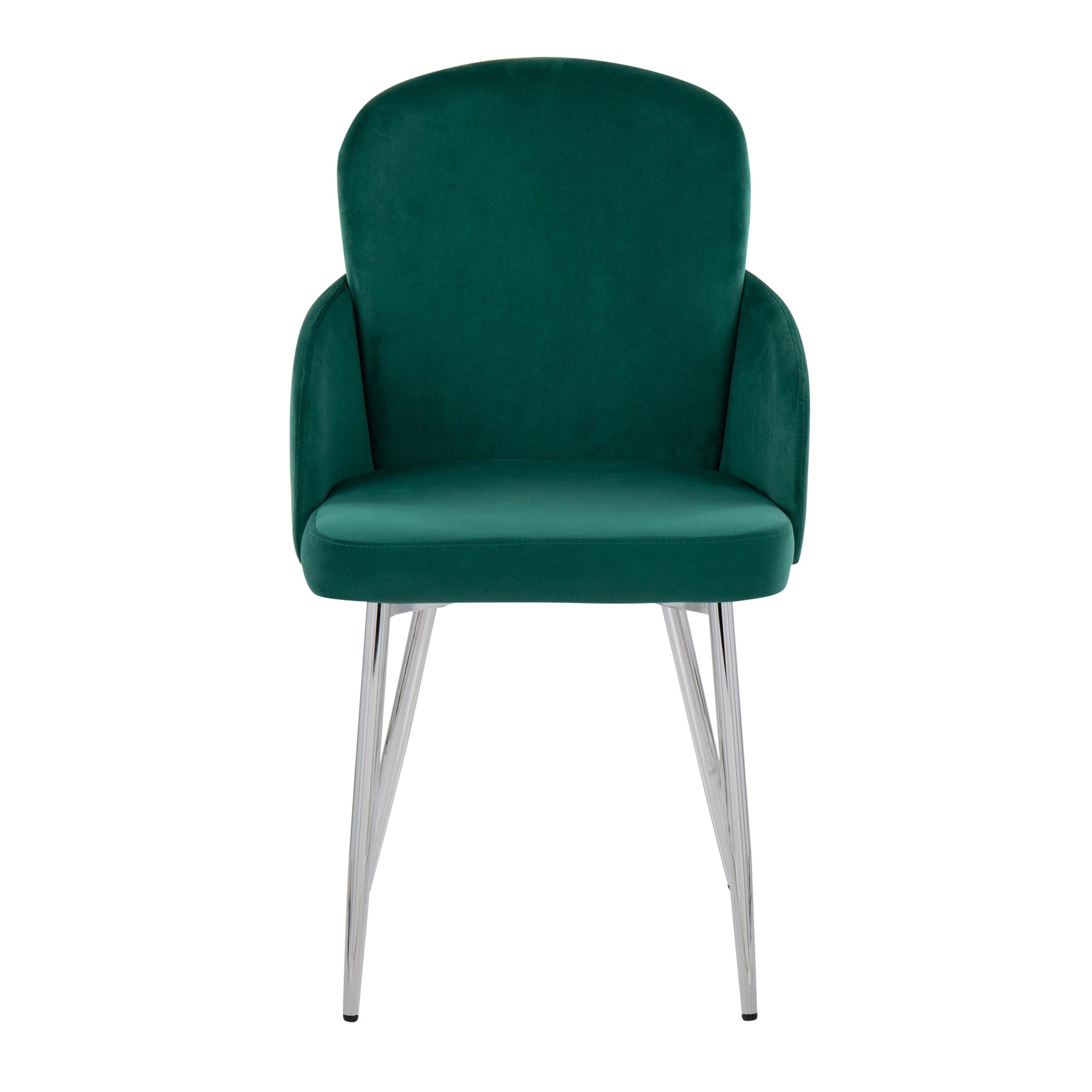 Dahlia Green Velvet Contemporary Dining Chairs (Set of 2) 6 Dahlia Green Velvet Contemporary Dining Chairs (Set of 2) - Image 6