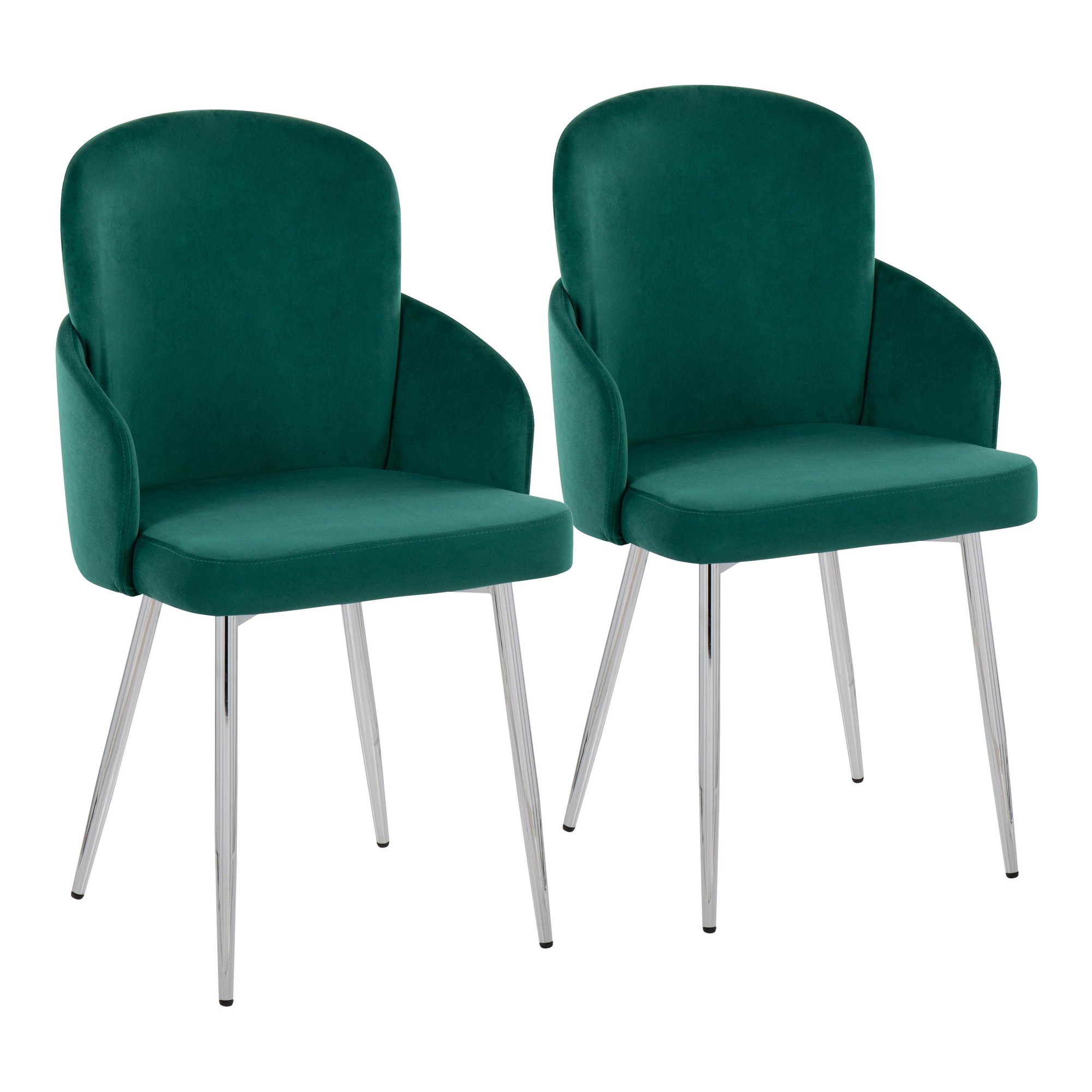 Dahlia Green Velvet Contemporary Dining Chairs (Set of 2) 1 Dahlia Green Velvet Contemporary Dining Chairs (Set of 2)