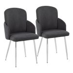 Dahlia Grey Fabric Chrome Leg Contemporary Dining Chairs (Set of 2) 12 Dahlia Grey Fabric Chrome Leg Contemporary Dining Chairs (Set of 2)