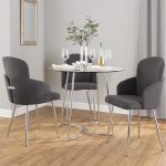 Dahlia Grey Fabric Chrome Leg Contemporary Dining Chairs (Set of 2) 11 Dahlia Grey Fabric Chrome Leg Contemporary Dining Chairs (Set of 2)