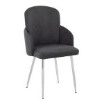 Dahlia Grey Fabric Chrome Leg Contemporary Dining Chairs (Set of 2) 13 Dahlia Grey Fabric Chrome Leg Contemporary Dining Chairs (Set of 2)
