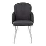 Dahlia Grey Fabric Chrome Leg Contemporary Dining Chairs (Set of 2) 17 Dahlia Grey Fabric Chrome Leg Contemporary Dining Chairs (Set of 2)