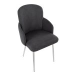 Dahlia Grey Fabric Chrome Leg Contemporary Dining Chairs (Set of 2) 18 Dahlia Grey Fabric Chrome Leg Contemporary Dining Chairs (Set of 2)