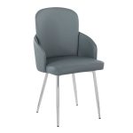 Dahlia Grey Faux Leather Chrome Contemporary Dining Chairs (Set of 2) 11 Dahlia Grey Faux Leather Chrome Contemporary Dining Chairs (Set of 2)