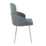 Dahlia Grey Faux Leather Chrome Contemporary Dining Chairs (Set of 2) 12 Dahlia Grey Faux Leather Chrome Contemporary Dining Chairs (Set of 2)