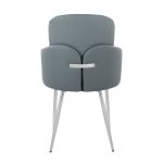 Dahlia Grey Faux Leather Chrome Contemporary Dining Chairs (Set of 2) 14 Dahlia Grey Faux Leather Chrome Contemporary Dining Chairs (Set of 2)