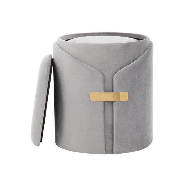 Dahlia Silver Velvet Contemporary Nesting Ottoman Set 7